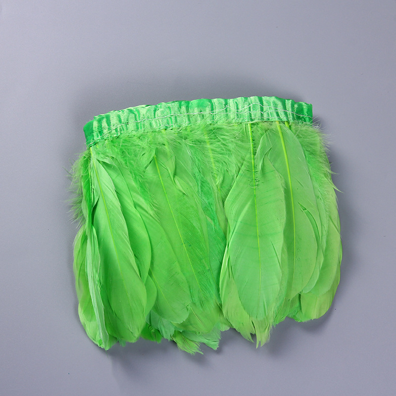 Wholesale from the manufacturer of large goose feather fabric with feather lamps, clothing accessories, DIY handicrafts, decorative colorful feather fabric edges pic 20