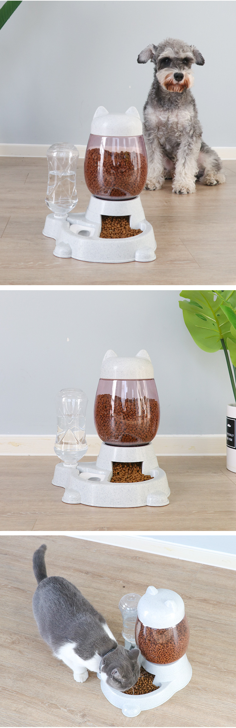 The new cat feeder, automatic water dispenser, cat food bowl and pet water dispenser do not wet the mouth and prevent the pet bowl from being knocked over pic 13