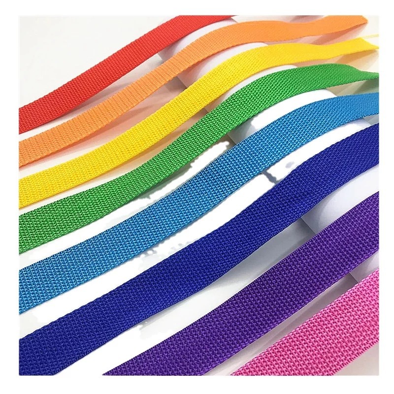 Suzhou manufacturers supply polypropylene colored webbing, schoolbag straps, luggage straps, backrest straps, and outdoor tent hand straps pic 3