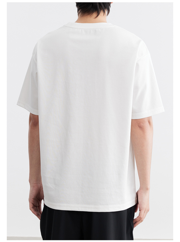 速干冰丝棉 圆领刺绣凉感短袖t恤男2024夏季新款微宽松半袖体恤衫详情20