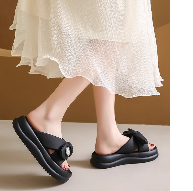 2024年夏季外穿舒适新款时尚休闲百搭厚底一字拖蝴蝶结女士凉拖鞋详情18