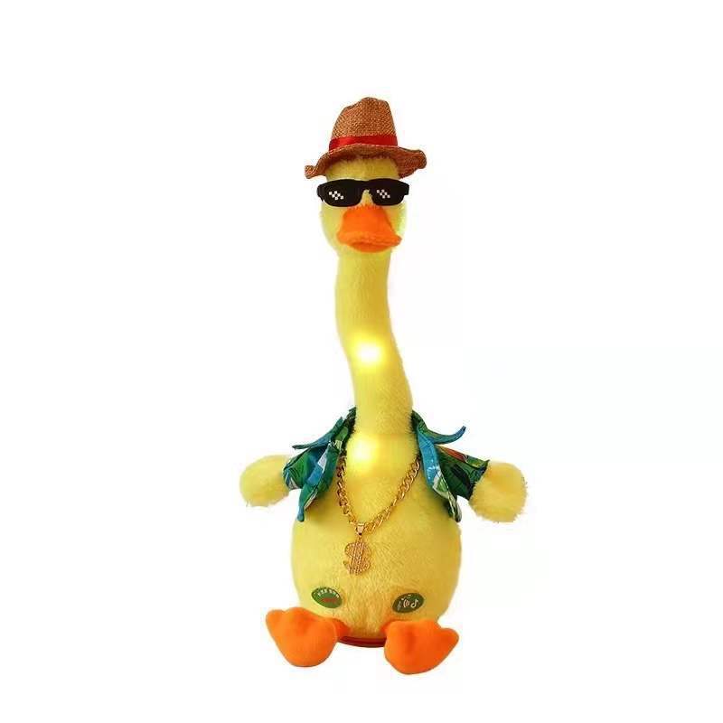 Puede bailar y retorcer el pequeño pato amarillo puede cantar grabaciones aprende a hablar cactus encantadores música peluche bonecos pic 4