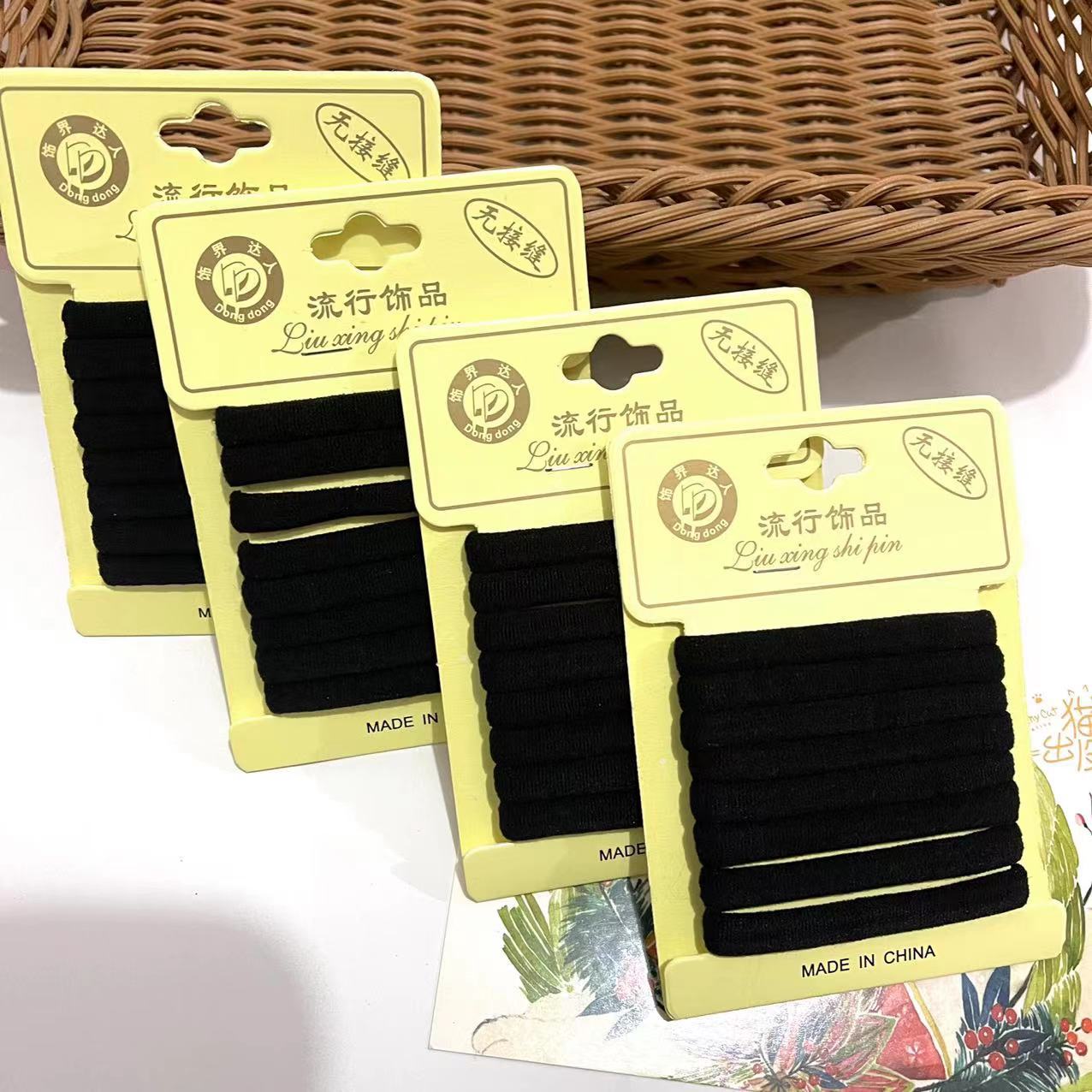 Korean hairband female simple Internet celebrity hair tie hair band hair band leather case high elasticity durable wide band black thick pic 6