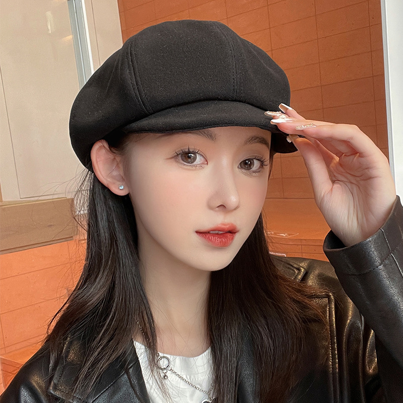 Otoño-invierno 2022 gorra de octagón niño japonés artes y artes sombrero de periódico versátil Señora Inglesa lengua de pato pintor boina pic 20