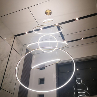 复式别墅挑高客厅餐厅光立方吊灯售楼处店铺商用工程大堂吧台灯具详情15