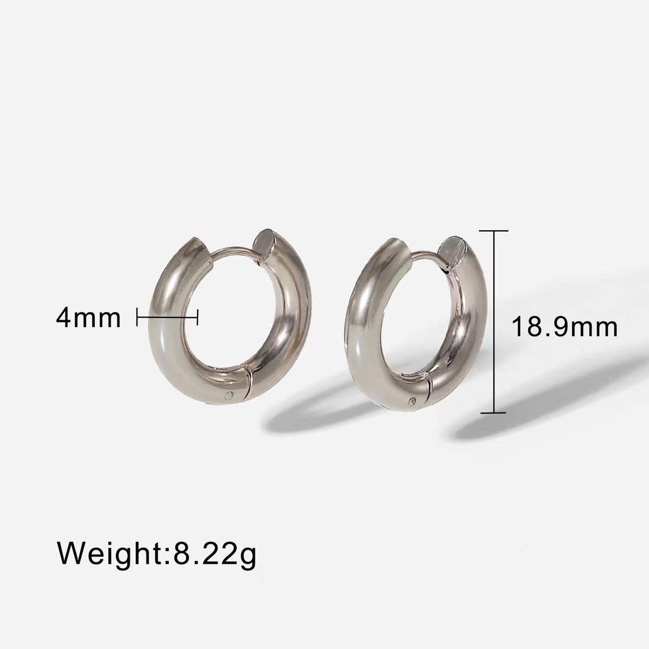 Ins-style titanium steel earrings, simple and fashionable, suitable for both men and women. Gold earrings with round rings and stainless steel earrings pic 37
