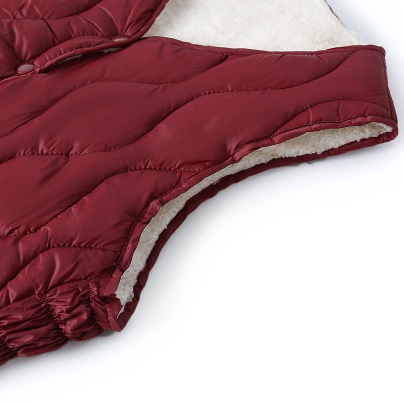 加绒加厚羊羔绒马甲女2022新款洋气马甲女保暖背心秋冬妈妈装坎肩详情12