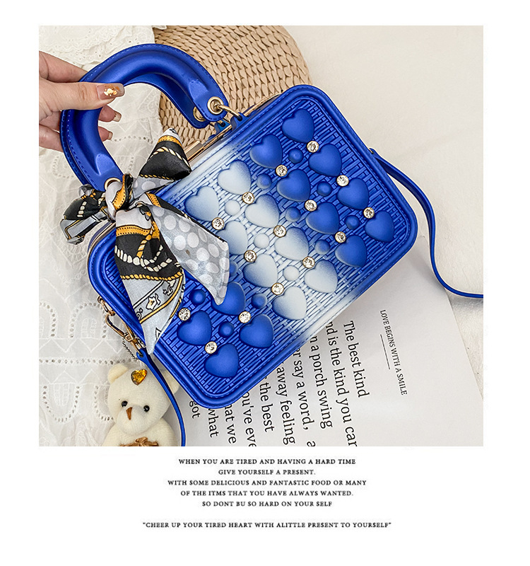 The 2021 Korean version of the trendy tote bag features a ribbon bow, an Instagram niche design with rivets and a slanted crossbody bag made of PU pic 15