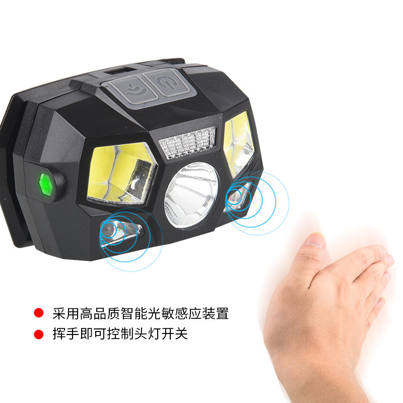 Fishing headlamp dedicated sensor light led strong light charging ultra-bright head-mounted ultra-light small lighting lamp for outdoor use pic 10