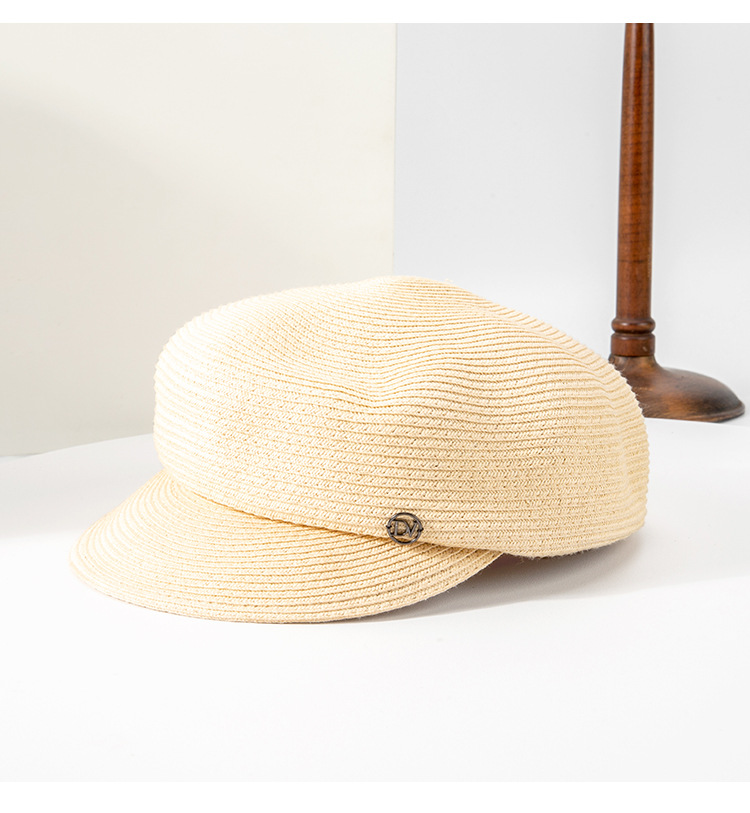 荣美2024春夏新款草编鸭舌帽女士夏季出游轻便休闲百搭遮阳棒球帽详情13