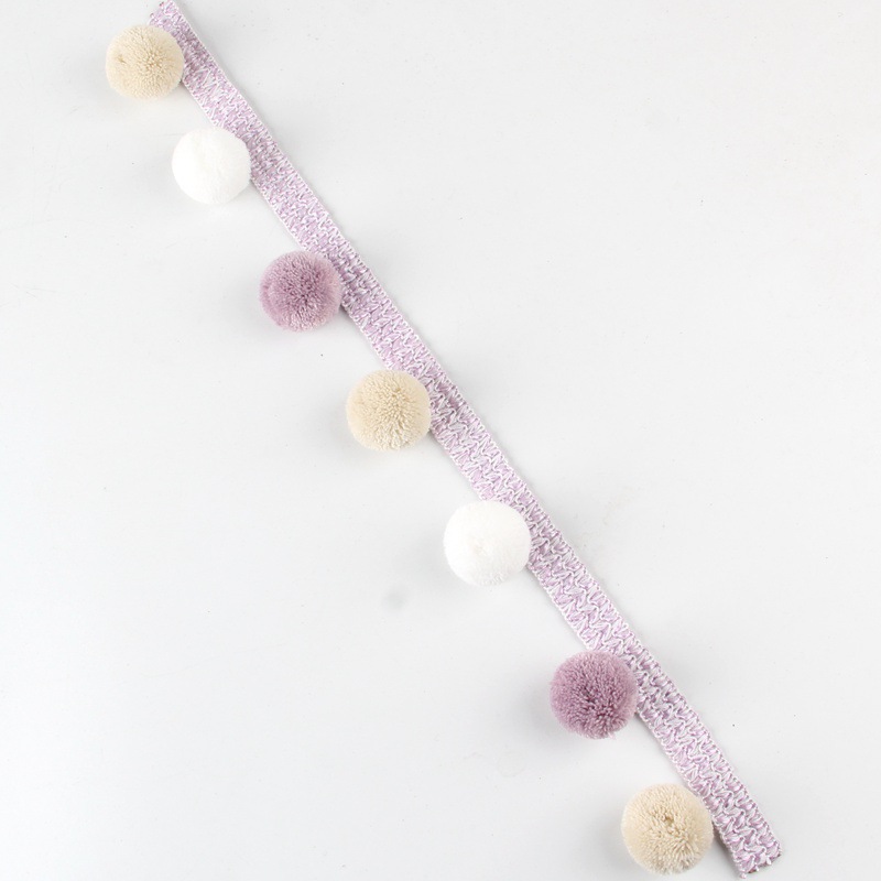 Curtain lace, three-color bayberry balls, side edge, European lace edge, sofa accessories, decorative parts, spliced black pic 17