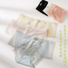 新款少女内裤夏季超薄裸感冰丝速干无痕透气柔软抑菌女士三角内裤详情5