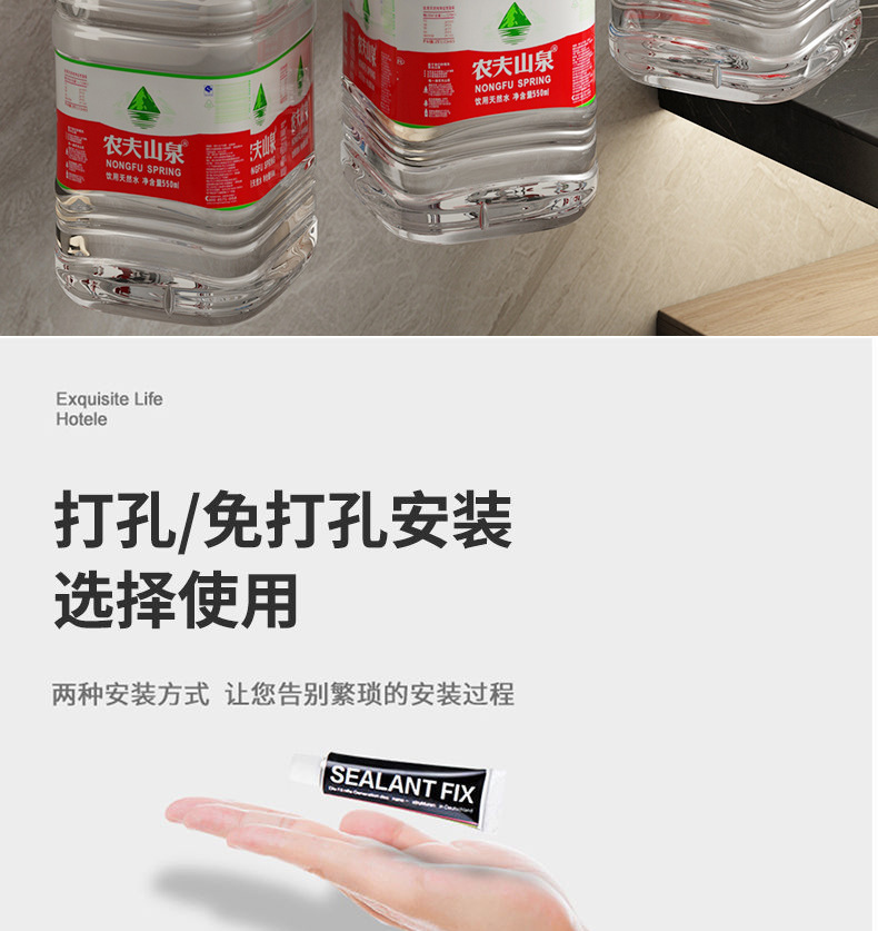 枪灰旋转毛巾架卫生间免打孔多杆浴巾收纳挂架壁挂式浴室转角挂杆详情12