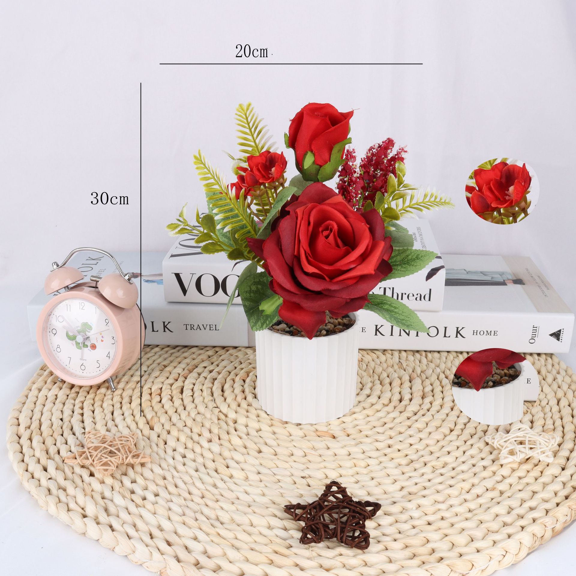 Artificial rose combination potted plants/artificial flower bonsai/artificial flower creative indoor small ornaments/Amazon manufacturer pic 3