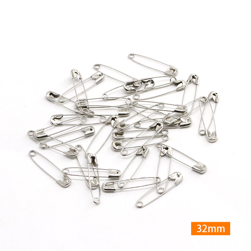 跨境新款300枚银色镀镍别针套装5种尺寸家用固定别扣厂家批发详情20