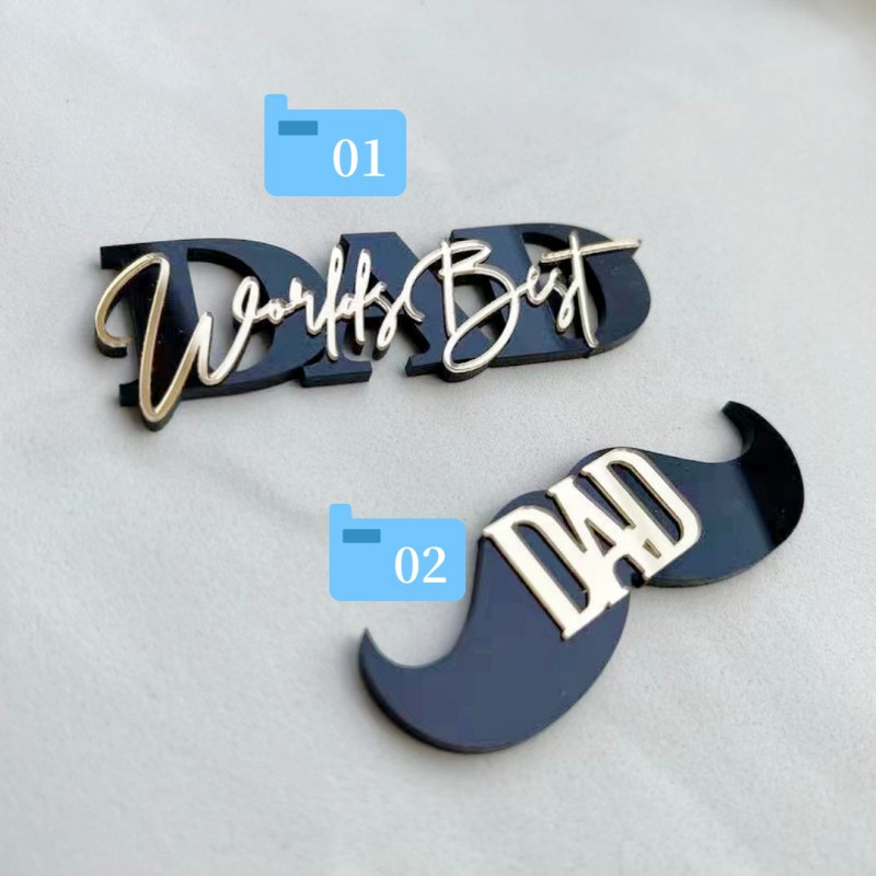 跨境ins风父亲节爸爸生日纸杯蛋糕装饰圆形打标亚克力蛋糕装饰详情22