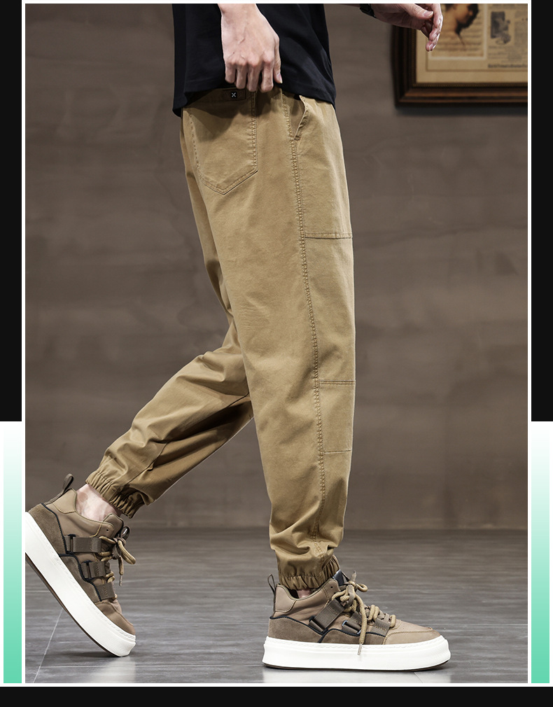 2024时尚薄款工装裤男多兜束脚长裤潮牌宽松百搭男生哈伦裤子男生详情15