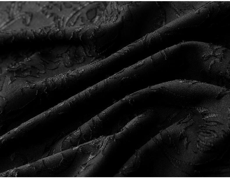 Ligera moda de lujo pequeña abeja cordón bordado con jacquard mercerizado hombre manga corta camiseta hombre verano tallas grandes media manga t pic 16