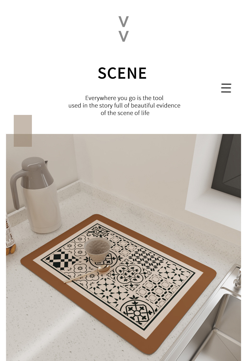 厨房台面沥水垫子洗手台咖啡机碗盘干燥垫吧台吸水杯垫免洗隔热垫详情8