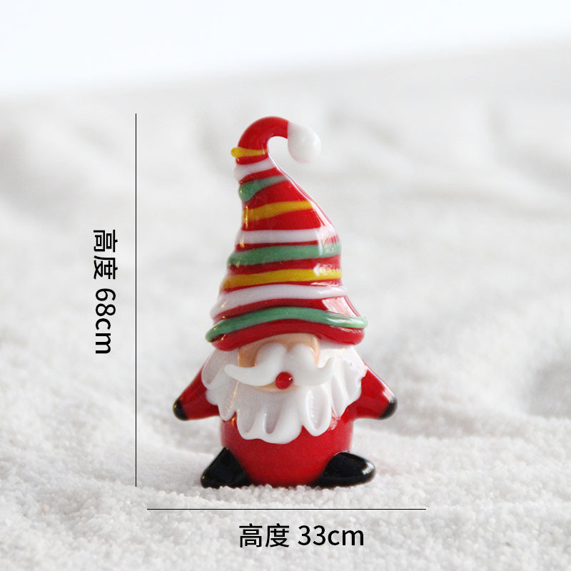 圣诞节礼物拉丝圣诞树淄博琉璃工艺品玻璃制品桌面摆件手工装饰灯详情38