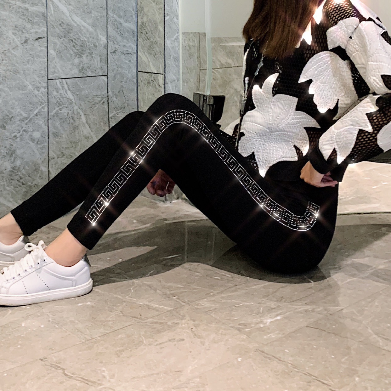 仿牛仔裤女韩版高腰弹力修身显瘦九分打底裤女时尚百搭高弹小脚裤详情4