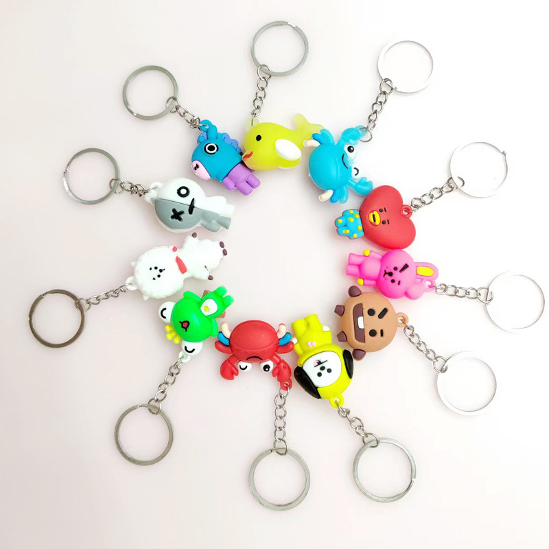 厂家直供钥匙扣挂件批发 可爱卡通立体钥匙扣小礼品PVC公仔挂件详情2