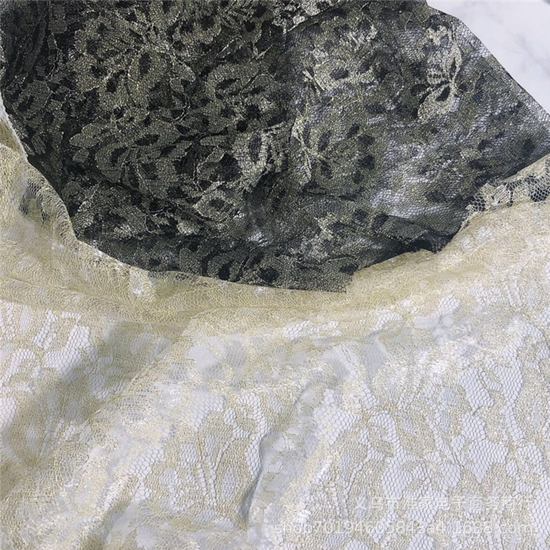 Factory direct sales, available in stock for gold thread lotus lace, gold thread fabric, lace headwear and accessories, handcrafted backgrounds pic 4
