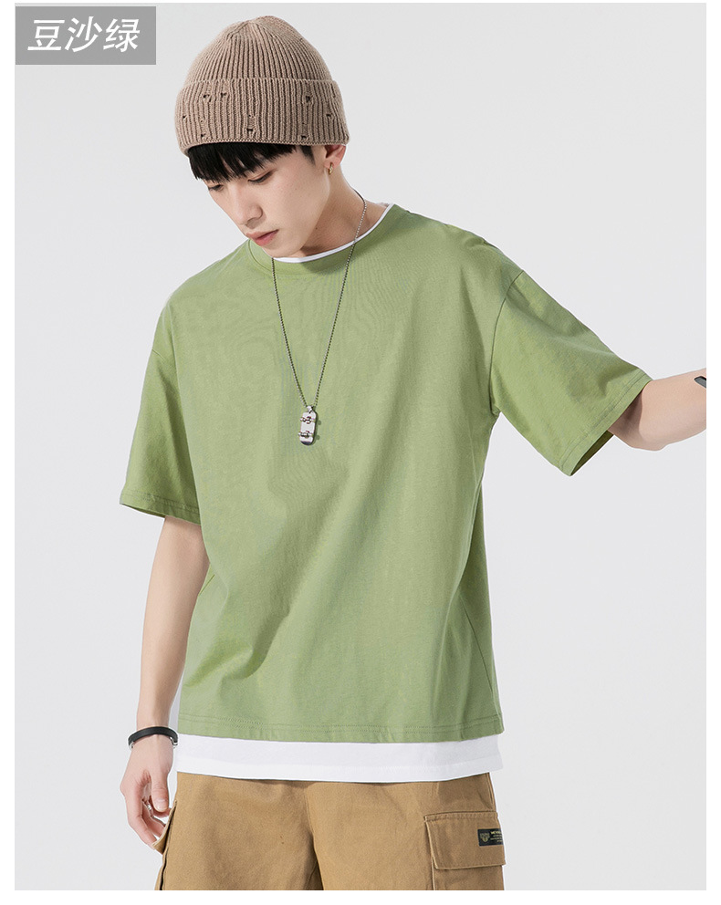 A new summer style American high street round-neck short-sleeved T-shirt for men with loose and simple printed half-sleeved top pic 20