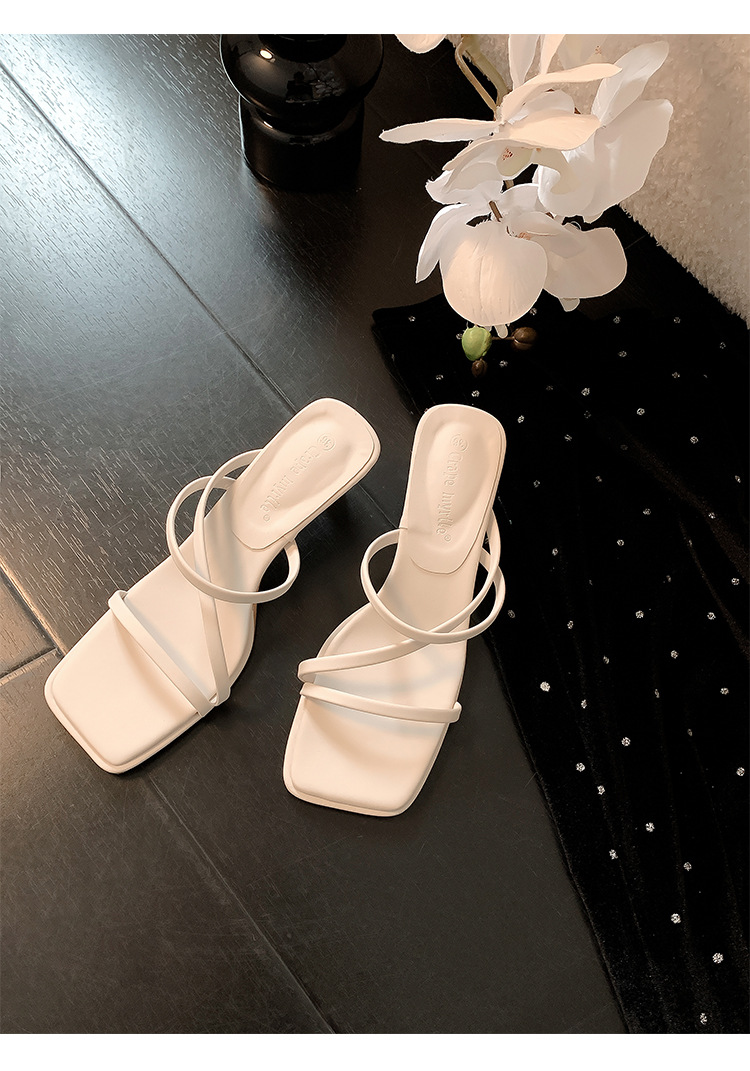 2024凉鞋女夏新款法式一字带仙女风方头不磨脚显瘦高跟拖鞋女外穿详情31