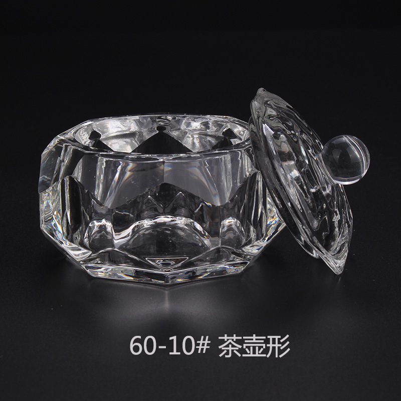 Cross-border exclusive glass crystal cups with LIDS for nail art, irregular-shaped crystal cups, and special octagonal cups for holding crystal liquid pic 22