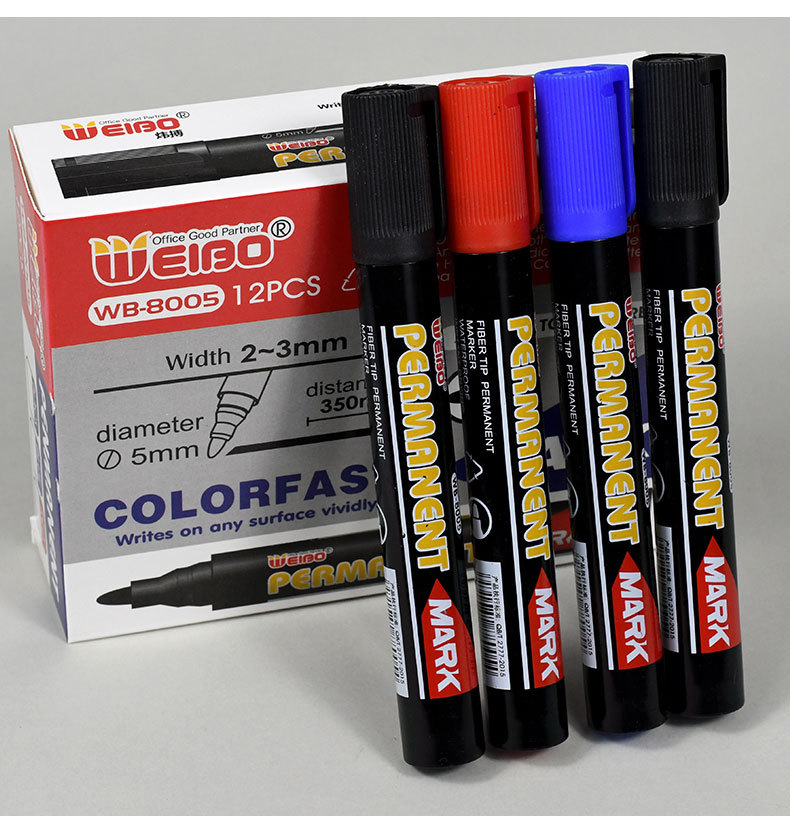 Weibo marker Pen Red, blue and black logistics Pen 10/ Box oil-based large-head pen Marker pen wholesale pic 11