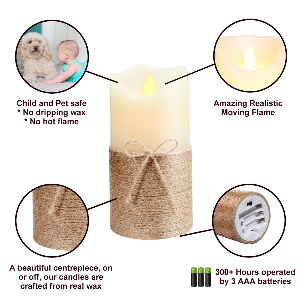 Three-piece set of simulated swinging flame led candles, remote control electronic candles, decorative handicrafts and ornaments pic 4