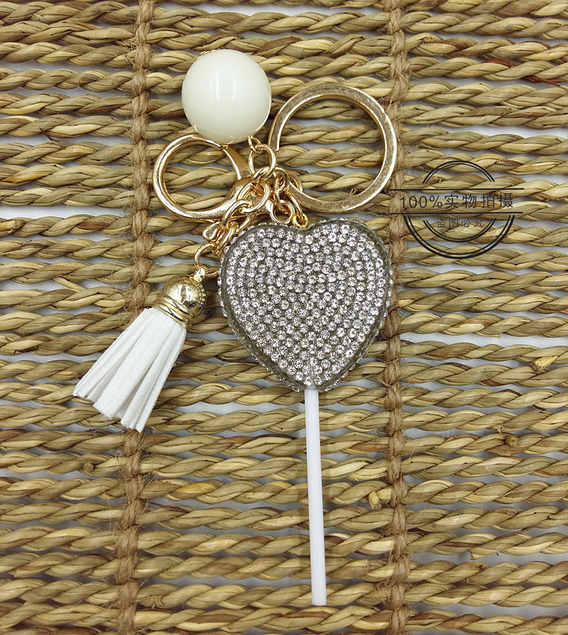 满钻爱心 满钻心形棒棒糖 爱心糖果饰品 爱心棒棒糖详情8