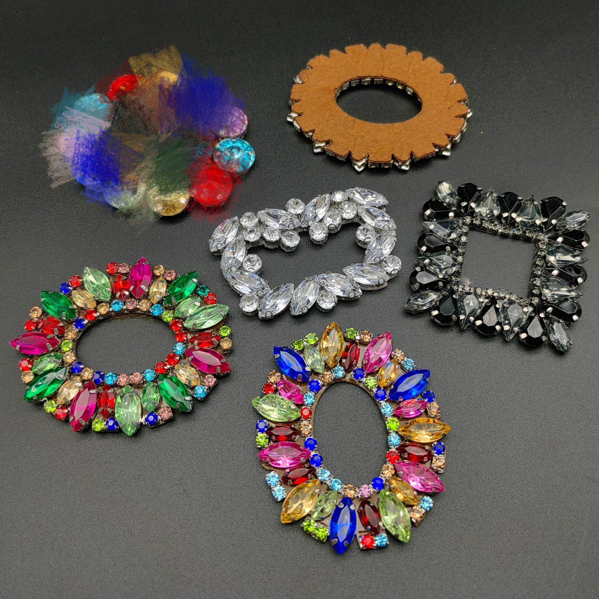 国潮批发复古手缝串珠鞋花民族风辅料配件手工小米珠布贴鞋帽包包配饰详情2