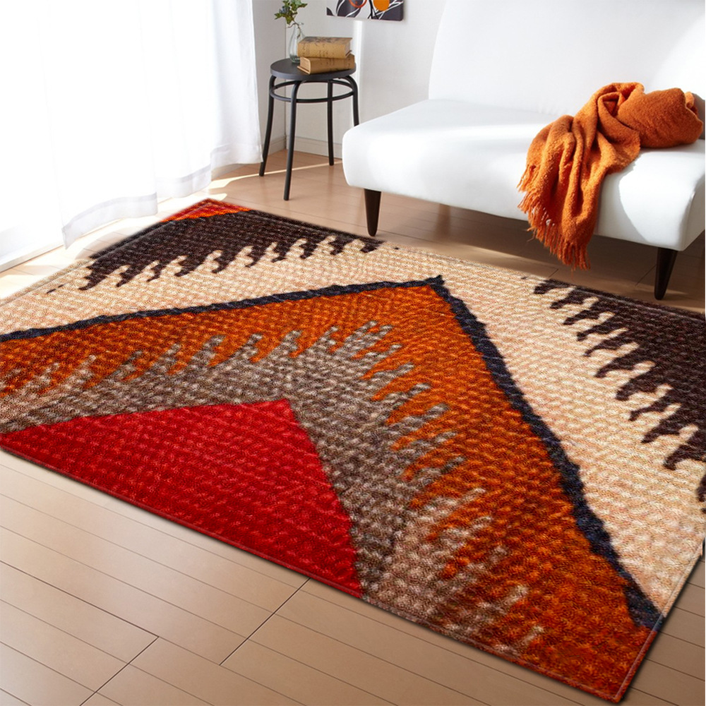 Ethnic-style retro European-patterned large carpet, square floor mat, cross-border manufacturer supply, one-piece consignment, stripes pic 6