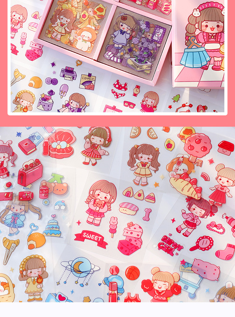 麦猫手帐贴手账本贴纸套装兜兜可爱卡通贴画透明防水粘贴水杯装饰详情16