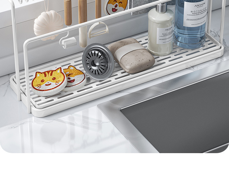 Cloth hanging rack, kitchen draining rack, countertop multi-functional storage rack, household dishcloth, kitchenware storage rack pic 1