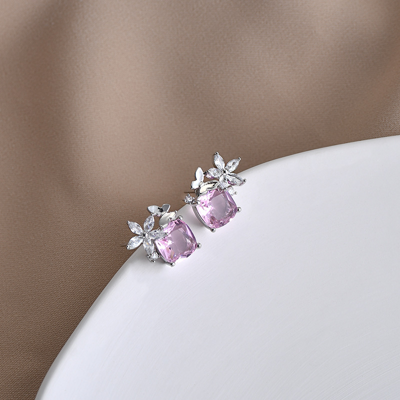 韩版时尚气质耳钉女S925银针小众设计感蝴蝶耳饰超仙甜美耳坠批发详情10