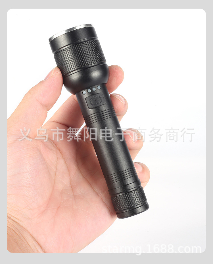 XHP50 Outdoor retractable zoom battery level display USB charging outdoor LED strong light high-power P50 flashlight pic 17
