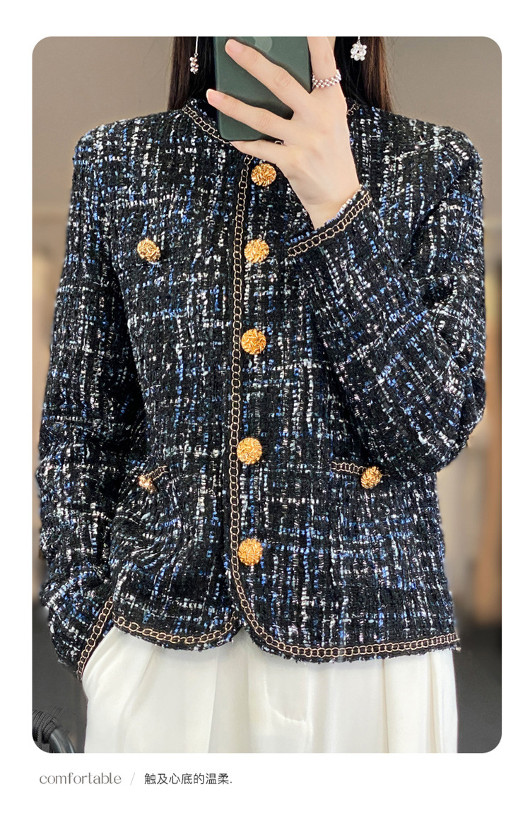 2023 High-end long-sleeved woolen coat for women, spring and autumn, elegant and stylish, round-neck top, French chanel-style short coat pic 18