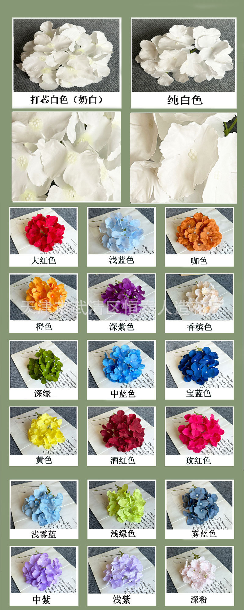 仿真绣球花头27片 婚庆花墙路引装饰花婚礼布置绢花摄影道具假花详情4