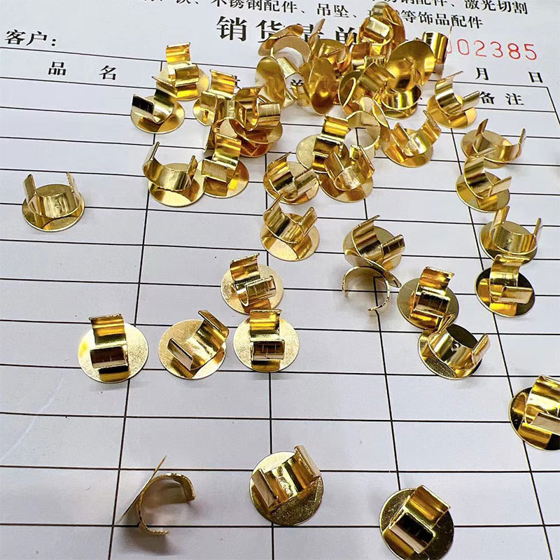 Wholesale of diy accessory materials such as iron electroplated KC gold pearl base support rope buckle bracelets and necklaces pic 5