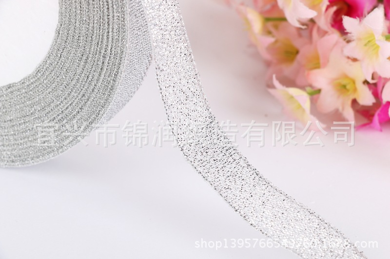 DIY material packaging ribbons, colored ribbons, 4-inch (1.2cm) gold and silver onion ribbons are available pic 11