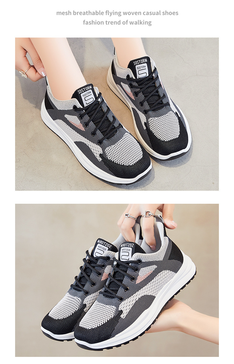 女鞋2022春秋季新款网面透气轻便休闲跑步妈妈软底舒适平底运动鞋详情9