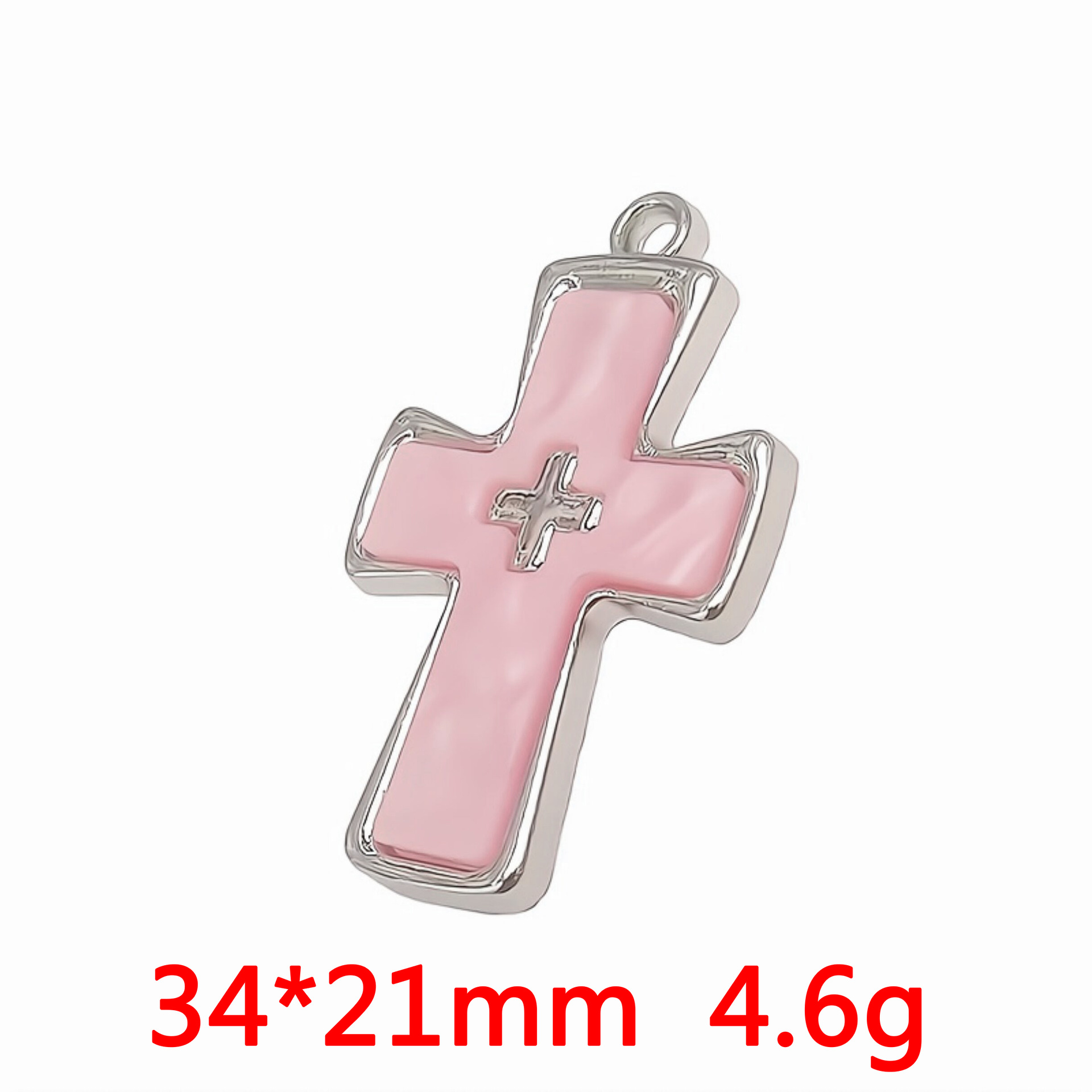 34*31mm new cross-shaped micro-inlaid acrylic pendant accessory, cross pendant earrings necklace pic 4