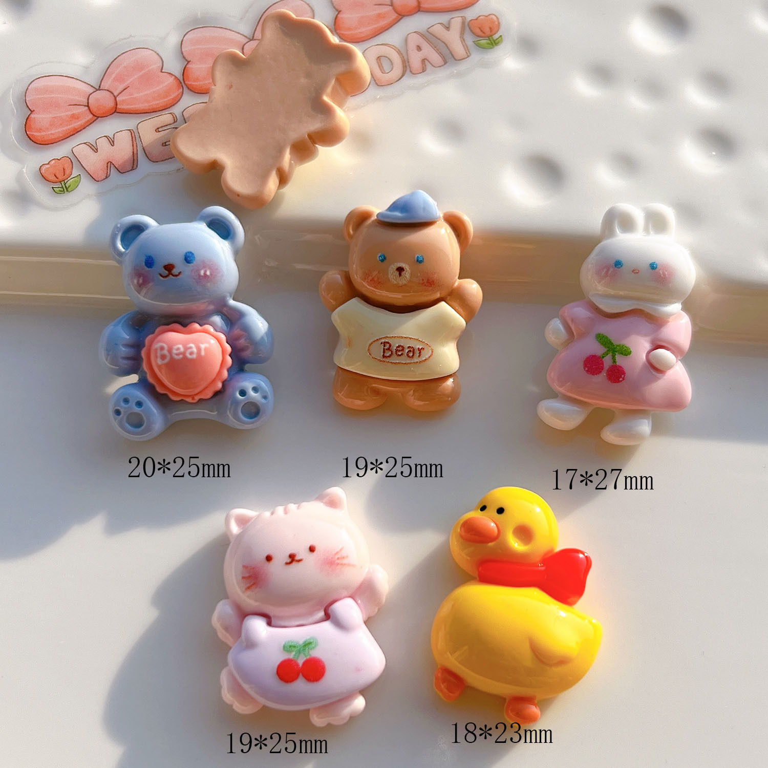 树脂饰品配件批发diy配件手工材料鞋扣帽子奶油胶头饰贴片晚安猪详情32