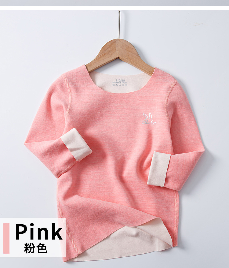 儿童无痕打底保暖上衣秋冬男女童AB面德双面绒单件长袖秋衣拼2详情18