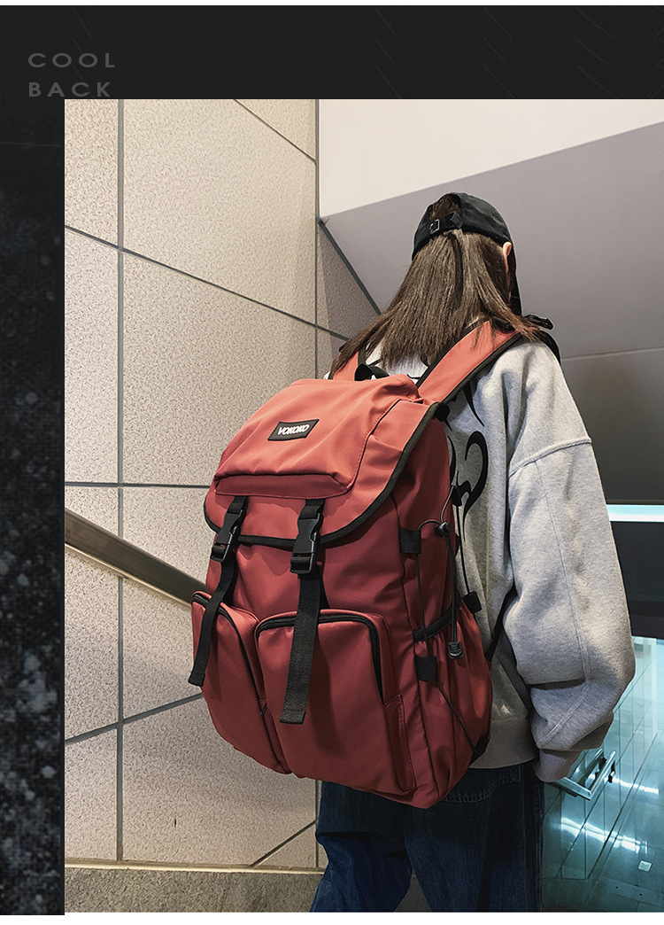 2022新款书包初高中大学生书包工装韩版简约大容量双肩背包详情17