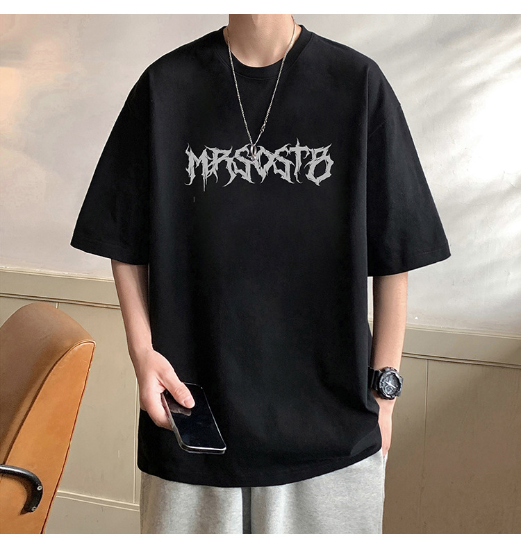 Camiseta de manga corta americana de algodón pesado hombre 2024 nuevo verano hombre retro country trend oversize pic 12