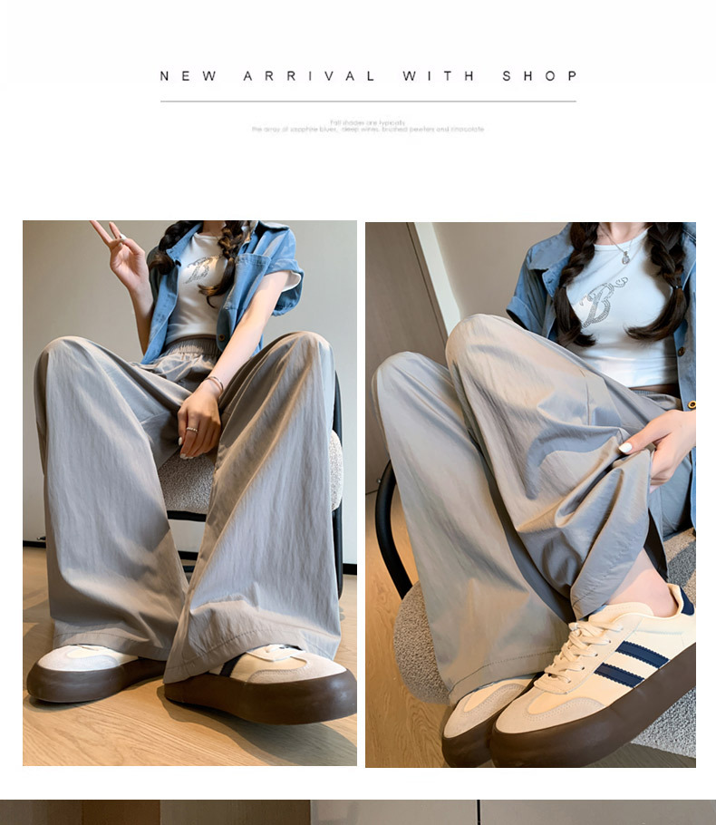 Ice silk wide-leg pants for women in summer, thin, high-waisted, straight-leg, pleated cotton and linen casual pants, cool and laid-back Yamamoto pants pic 31